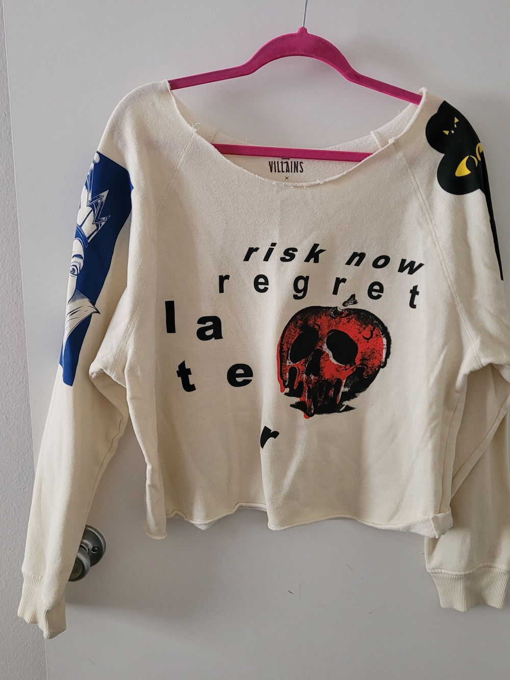Disney Cream Sweatshirt with Pink Trim - Villains x Heidi Klum